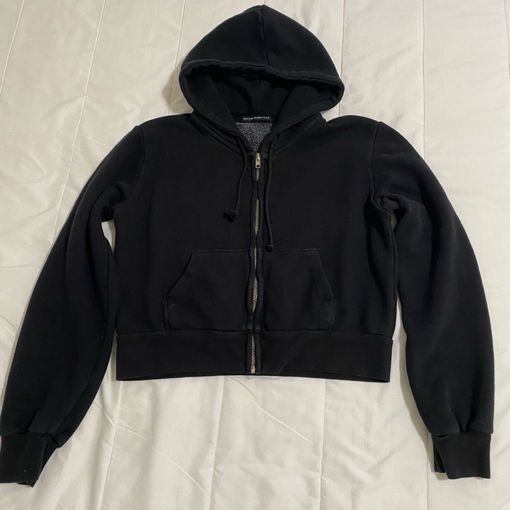 Brandy Melville cropped zip up hoodie